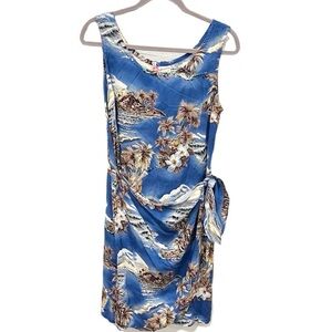 Hilo Hattie Dress Women's Medium Vintage The Original Faux Wrap Tropical Hawai